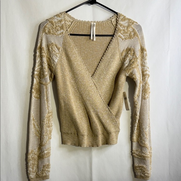 Anthropologie Beige and Cream Lace Knit Sweater - Picture 3 of 15